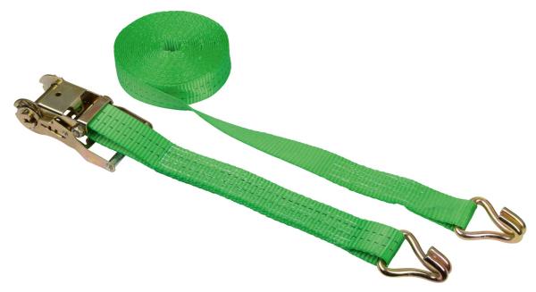 Ratschenzurrgurt, grün  mit Spitzhaken L 6 mtr, B 25 mm